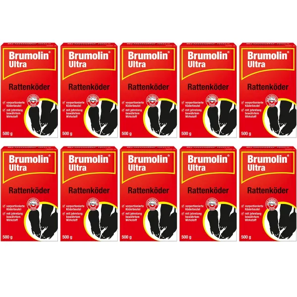 Brumolin® Ultra Rattenköder 500 g - 50 Köderbeutel x 10