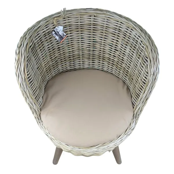 VAN DER LEEDEN Balkon & Garten Rattansessel Jakarta Grau Ø ca. 80 cm