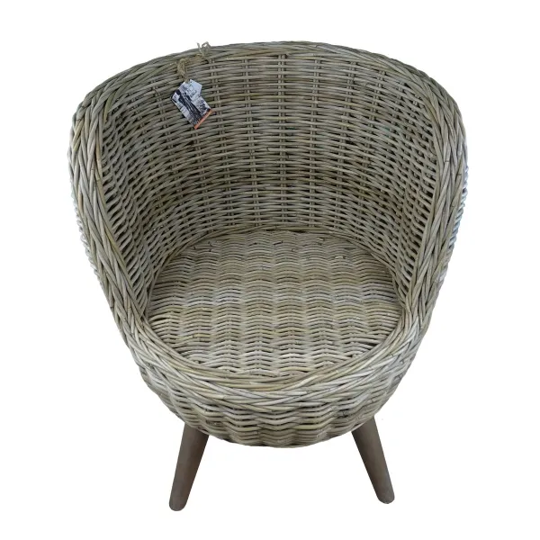 VAN DER LEEDEN Balkon & Garten Rattansessel Jakarta Grau Ø ca. 80 cm