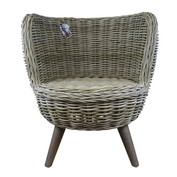 VAN DER LEEDEN Balkon & Garten Rattansessel Jakarta Grau Ø ca. 80 cm