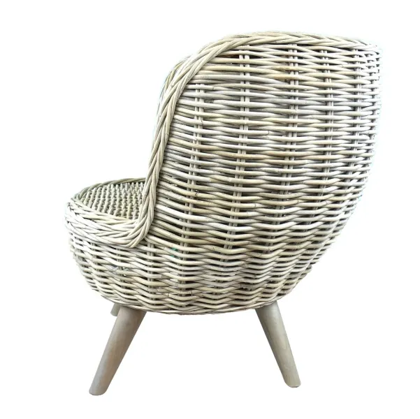 VAN DER LEEDEN Balkon & Garten Rattansessel Jakarta Grau Ø ca. 80 cm