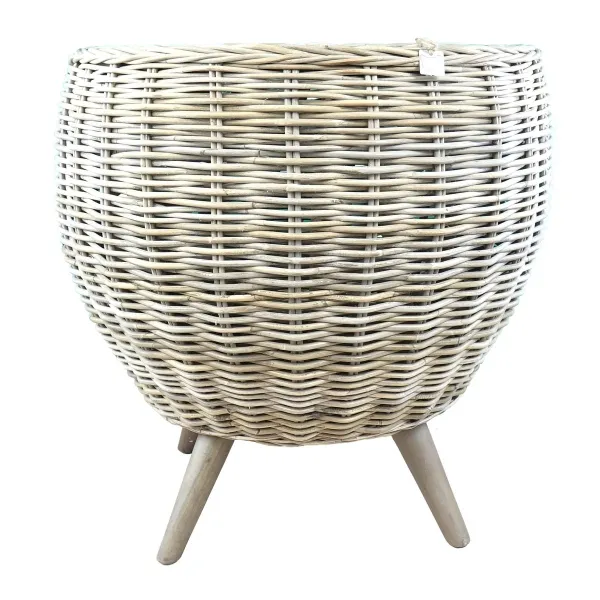 VAN DER LEEDEN Balkon & Garten Rattansessel Jakarta Grau Ø ca. 80 cm