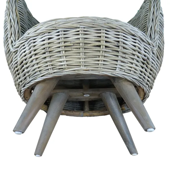 VAN DER LEEDEN Balkon & Garten Rattansessel Jakarta Grau Ø ca. 80 cm