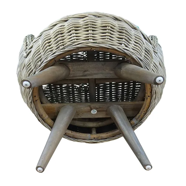 VAN DER LEEDEN Balkon & Garten Rattansessel Jakarta Grau Ø ca. 80 cm
