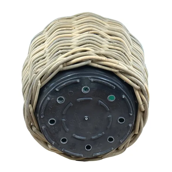 VAN DER LEEDEN DRYPOT® Rattan Pflanzkübel Grau Ø 68 cm - Sylter Körbe