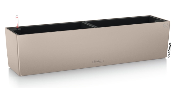 1er + 2 Set LECHUZA® Blumenkasten BALCONERA Color 80 Sandbraun All-in-One