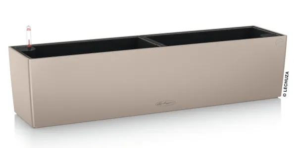 1er + 2 Set LECHUZA® Blumenkasten BALCONERA Color 80 Sandbraun All-in-One