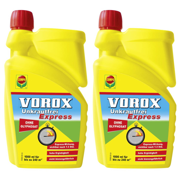 COMPO VOROX® Unkrautfrei Express Konzentrat für bis zu 240 m² - 1 Liter x 2