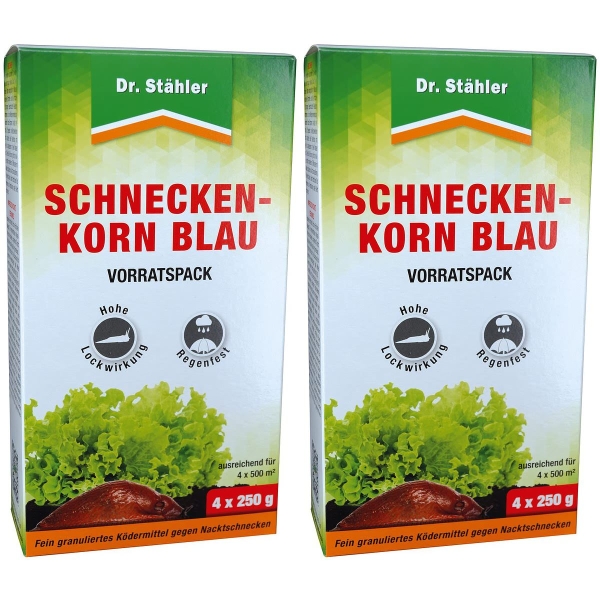 Dr. Stähler Schneckenkorn Blau Vorratspack 4 x 250 Gramm - 2 x