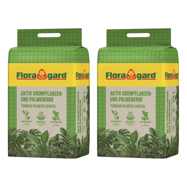 2 x Floragard® Aktiv Grünpflanzen- und Palmenerde - 20 Liter