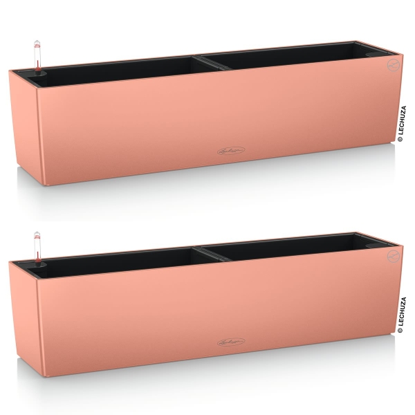 LECHUZA® Blumenkasten BALCONERA Color 80 Korallrot All-in-One x 2
