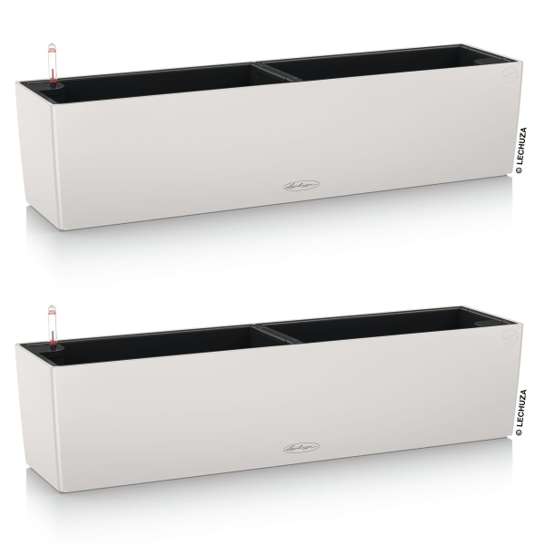 LECHUZA® Blumenkasten BALCONERA Color 80 Lichtgrau All-in-One x 2