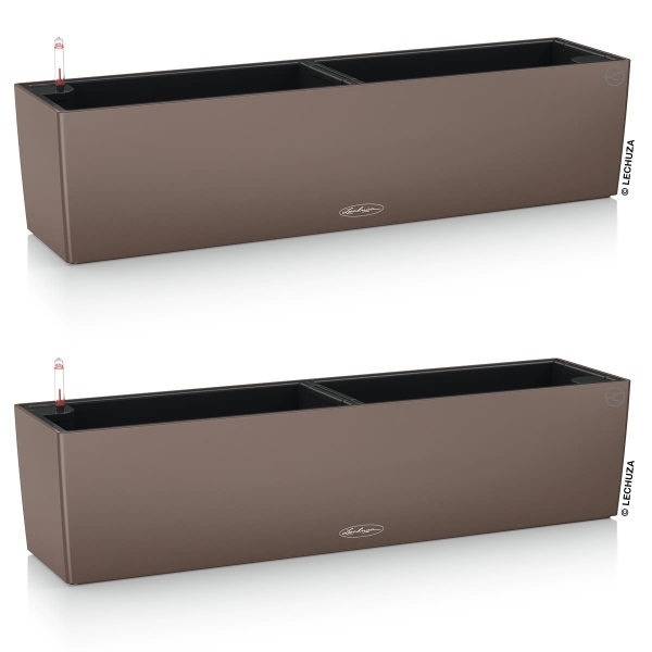 LECHUZA® Blumenkasten BALCONERA Color 80 Muskat All-in-One x 2