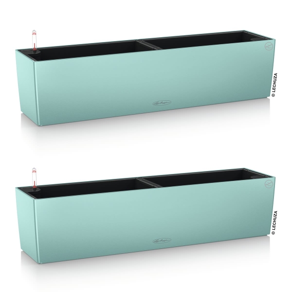 LECHUZA® Blumenkasten BALCONERA Color 80 Pastellgrün All-in-One x 2