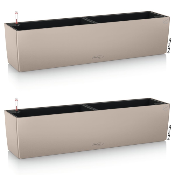 LECHUZA® Blumenkasten BALCONERA Color 80 Sandbraun All-in-One x 2