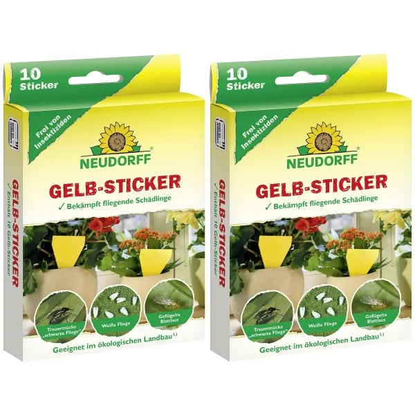 NEUDORFF® Gelb-Sticker zur Bekämpfung fliegender Schädlinge - 10 Sticker x 2 NEUDORFF® Gelb-Sticker zur Bekämpfung fliegender Schädlinge - 10 Sticker x 2