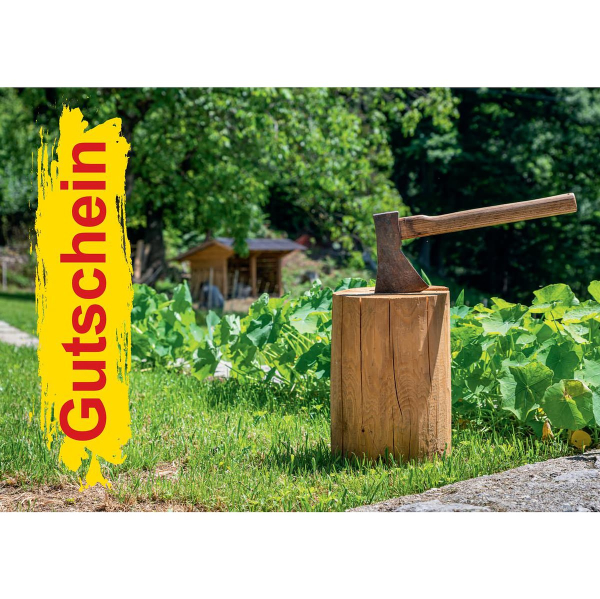 Gutschein - Holzhacken - für das Gartencenter