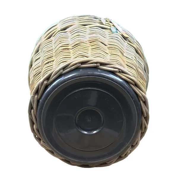 VAN DER LEEDEN DRYPOT® Rattan Pflanzkübel Grau Ø 60 cm - Sylter Körbe