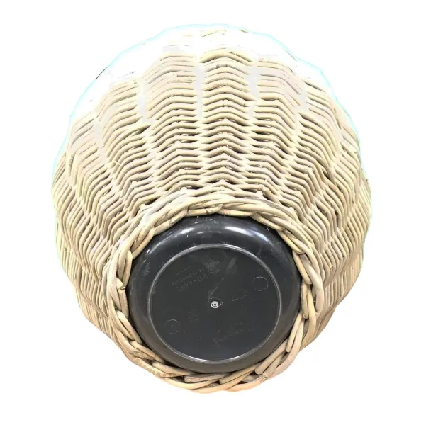 VAN DER LEEDEN DRYPOT® Rattan Pflanzkübel Grau Ø 40 cm - Sylter Körbe