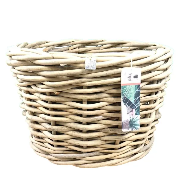 VAN DER LEEDEN DRYPOT® Rattan Pflanzkübel Grau Ø 59 cm - Sylter Körbe
