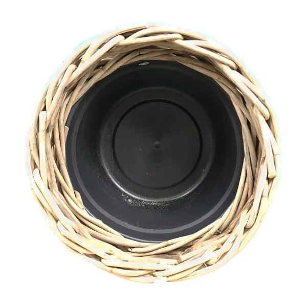 VAN DER LEEDEN DRYPOT® Rattan Pflanzkübel Grau Ø 59 cm - Sylter Körbe