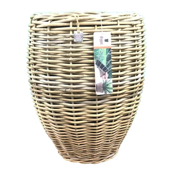 VAN DER LEEDEN DRYPOT® Rattan Pflanzkübel Grau Ø 48 cm - Sylter Körbe VAN DER LEEDEN DRYPOT® Rattan Pflanzkübel Grau Ø 48 cm - Sylter Körbe