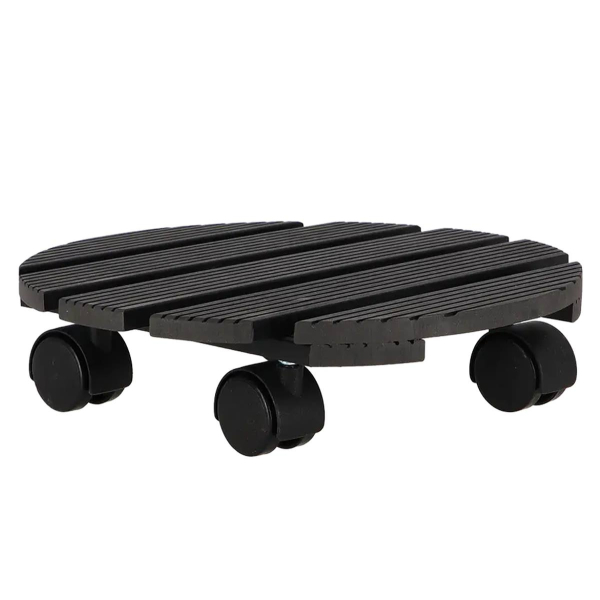 Esschert Design Pflanzenroller Outdoor rund mit Rillen Ø 28 cm - WPC