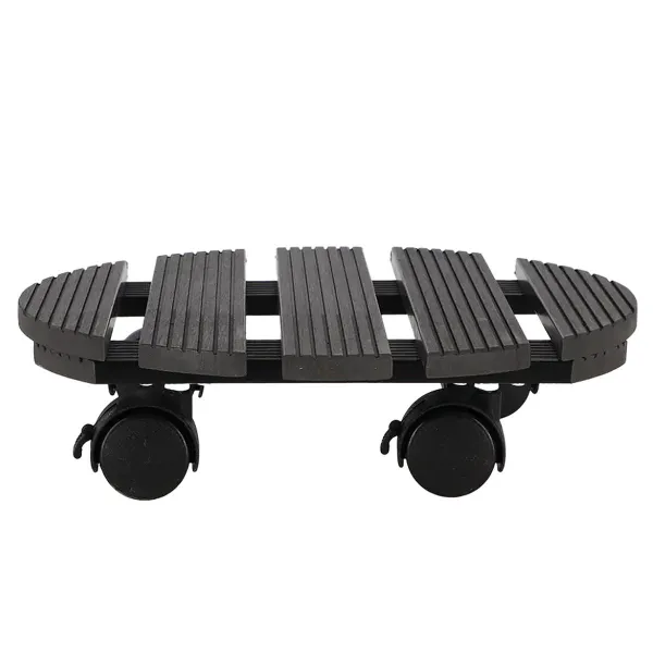 Esschert Design Pflanzenroller Outdoor rund mit Rillen Ø 28 cm - WPC