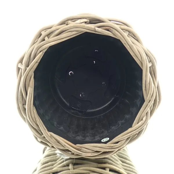VAN DER LEEDEN DRYPOT® Rattan Pflanzkübel Grau Ø 47 cm - Sylter Körbe