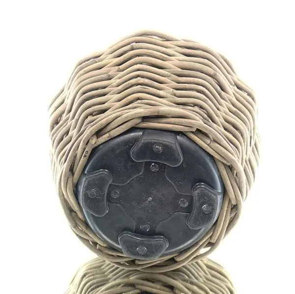 VAN DER LEEDEN DRYPOT® Rattan Pflanzkübel Grau Ø 47 cm - Sylter Körbe