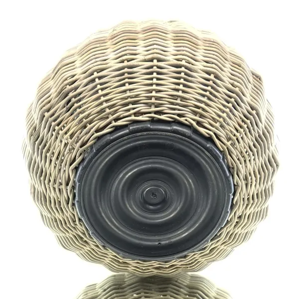 VAN DER LEEDEN DRYPOT® Rattan Tina Pflanzkübel Grau Ø 68 cm - Sylter Körbe