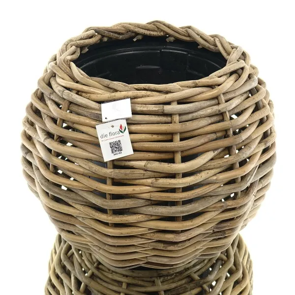 VAN DER LEEDEN DRYPOT® Rattan Tina Pflanzkübel Braun Ø 58 cm - Sylter Körbe
