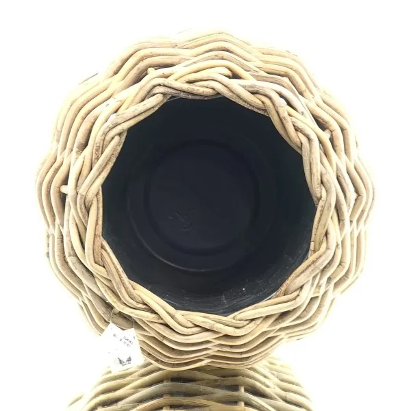 VAN DER LEEDEN DRYPOT® Rattan Tina Pflanzkübel Braun Ø 58 cm - Sylter Körbe