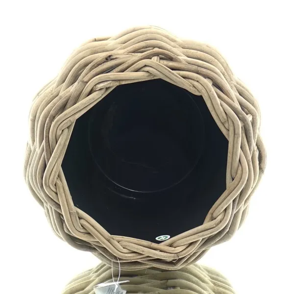 VAN DER LEEDEN DRYPOT® Rattan Tina Pflanzkübel Grau Ø 48 cm - Sylter Körbe