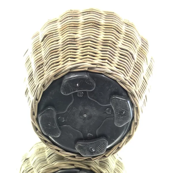 VAN DER LEEDEN DRYPOT® Rattan Pflanzgefäß Grau ca. Ø 55 cm - Sylter Körbe