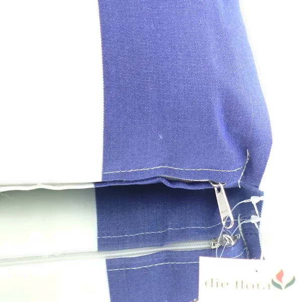 VAN DER LEEDEN Kissen Blau & Weiß gestreift 70 cm x 35 cm