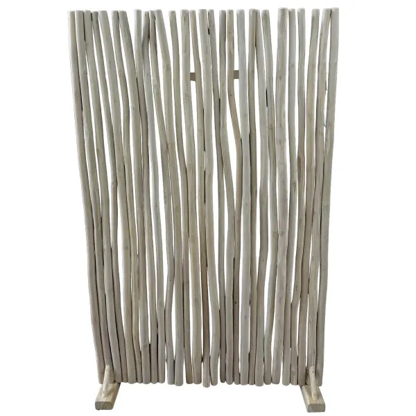 VAN DER LEEDEN Paravent Teak Natur 110 cm x 30 cm Höhe 175 cm