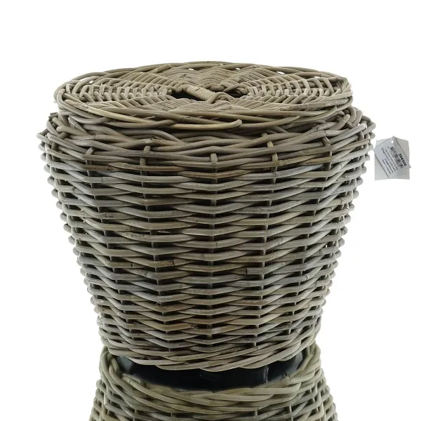VAN DER LEEDEN DRYPOT® Rattan Gartenschlauchhalter Ø 45 Höhe 37 cm