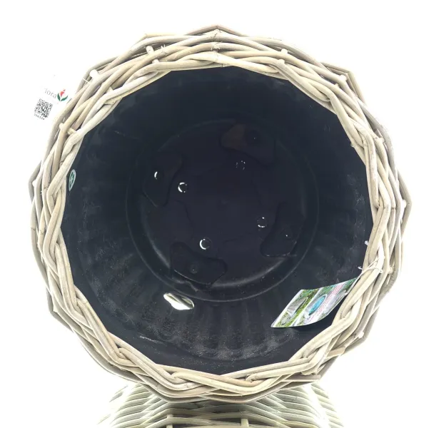 VAN DER LEEDEN DRYPOT® Rattan Gartenschlauchhalter Ø 45 Höhe 37 cm
