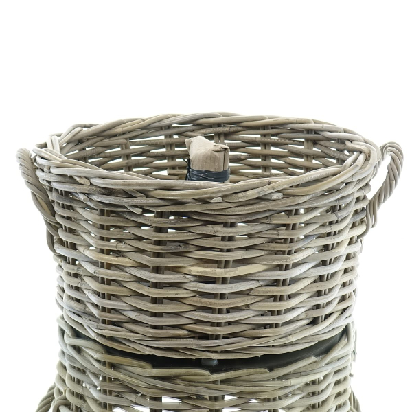 VAN DER LEEDEN Sonnenschirmständer Rattan grau Ø 48 Höhe 25 cm