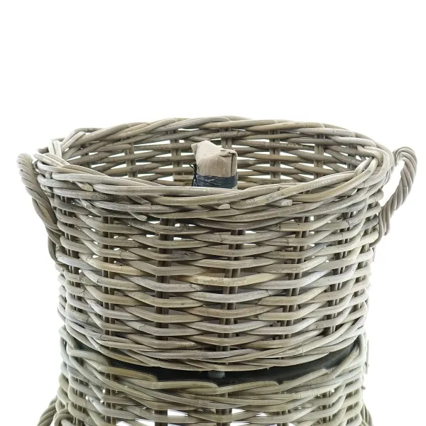 VAN DER LEEDEN Sonnenschirmständer Rattan grau Ø 48 Höhe 25 cm