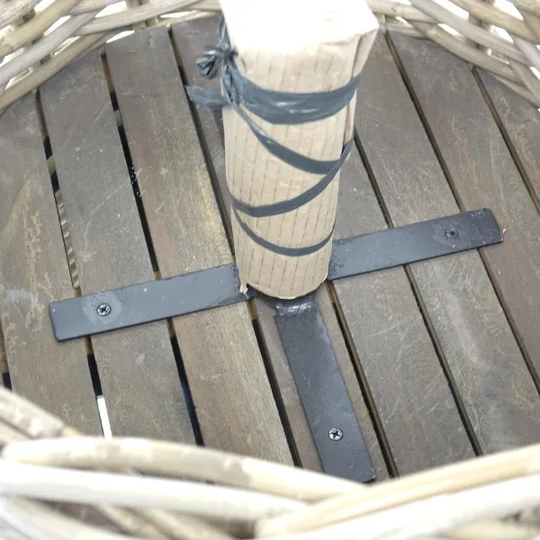 VAN DER LEEDEN Sonnenschirmständer Rattan grau Ø 48 Höhe 25 cm