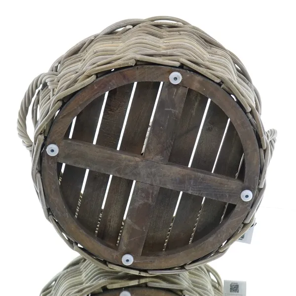 VAN DER LEEDEN Sonnenschirmständer Rattan grau Ø 48 Höhe 25 cm