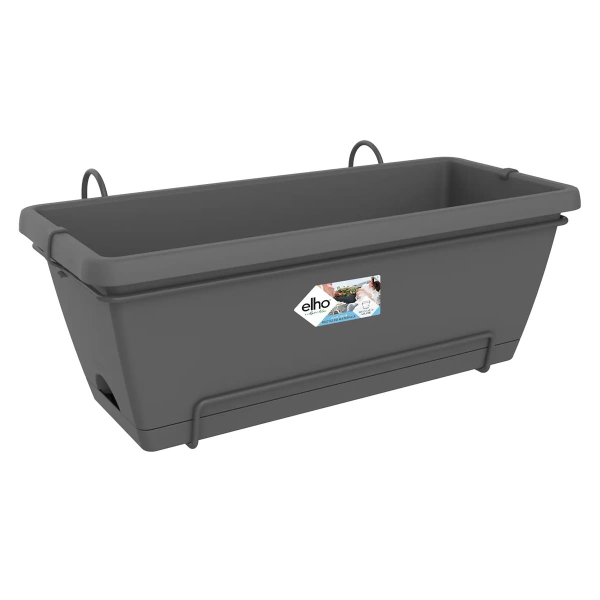 elho® Barcelona Balkonkasten XL Anthrazit 55 cm all-in-1 mit Halterung