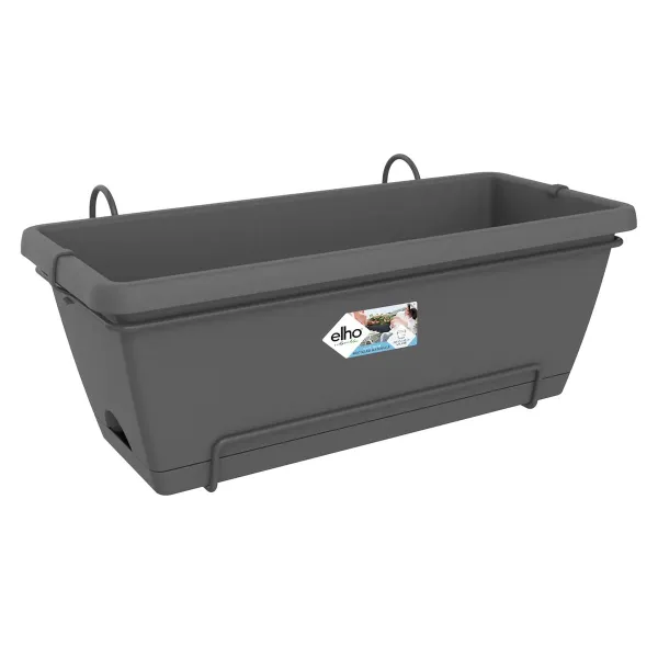 elho® Barcelona Balkonkasten XL Anthrazit 55 cm all-in-1 mit Halterung