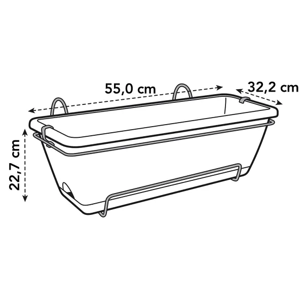 elho® Barcelona Balkonkasten XL Anthrazit 55 cm all-in-1 mit Halterung