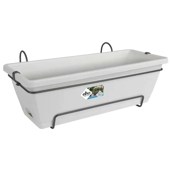 elho® Barcelona Balkonkasten Weiß 50 cm all-in-1 mit Halterung