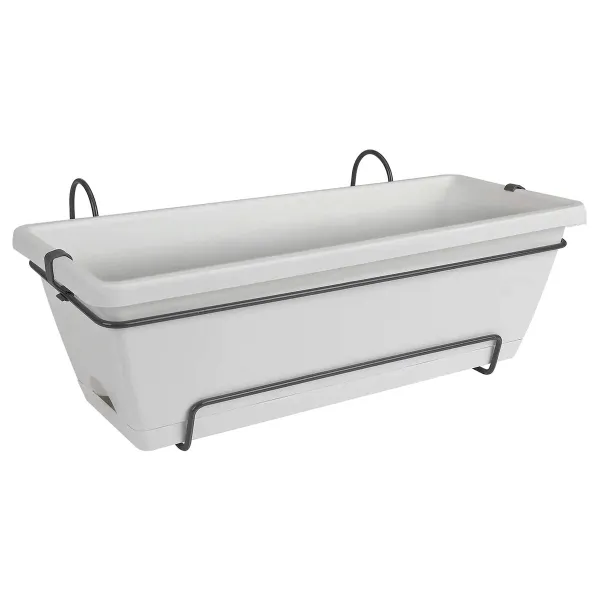 elho® Barcelona Balkonkasten Weiß 50 cm all-in-1 mit Halterung