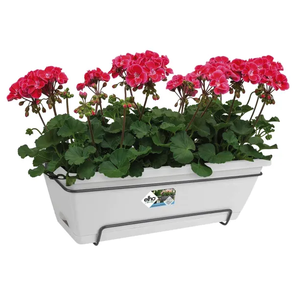 elho® Barcelona Balkonkasten Weiß 50 cm all-in-1 mit Halterung