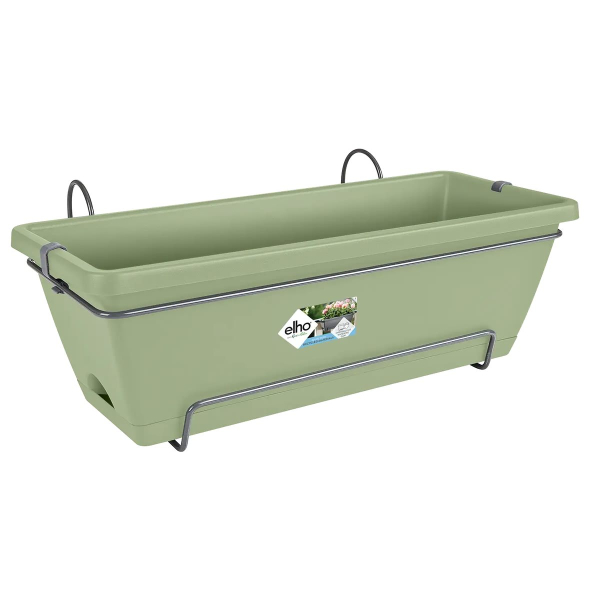 elho® Barcelona Balkonkasten Pistaziengrün 50 cm all-in-1 mit Halterung